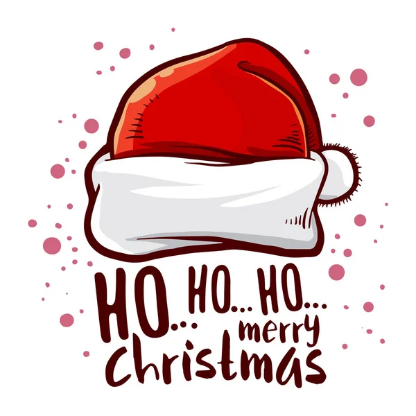 Salutations de Noël avec chapeau de Père Noël — Image vectorielle