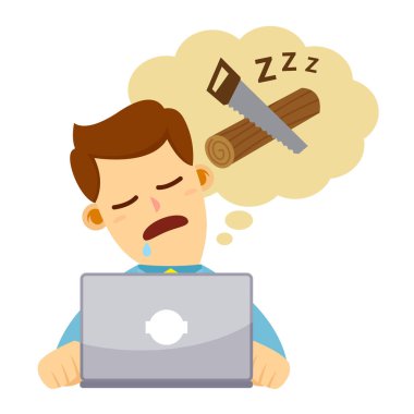 laptop önünde uyku işadamı