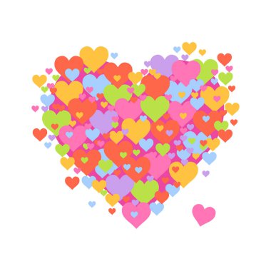 Colorful Heart Shapped Symbol Valentine Background clipart