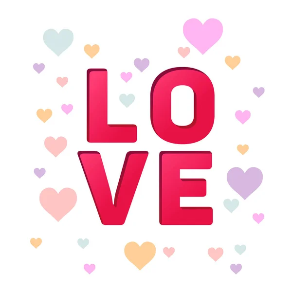 Love Word Happy Valentine Background — Stock Vector