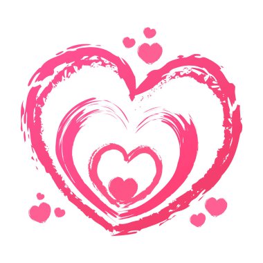 Çizilen kalpler şekilleri el