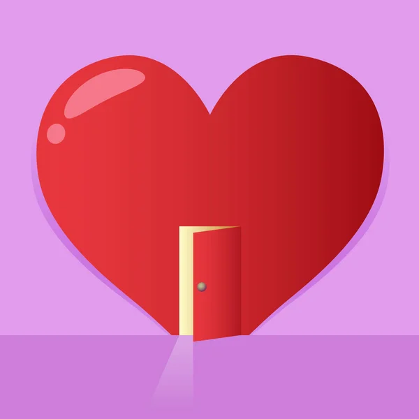 Srdce otevřené dveře — Stockový vektor