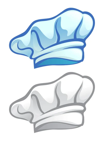 Ícone de chapéu de chef na cor azul e cinza — Vetor de Stock