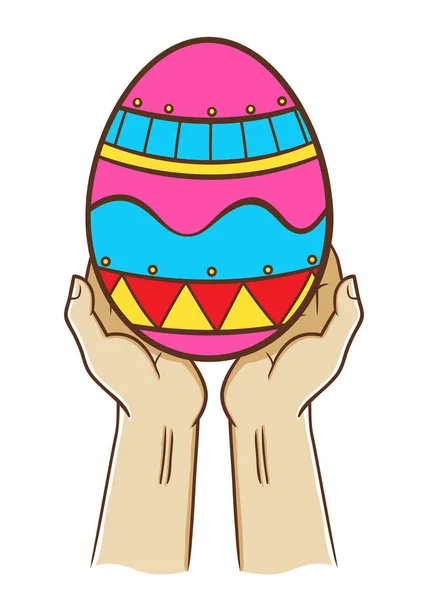 Two Hand Holding An Egg — Vector de stoc