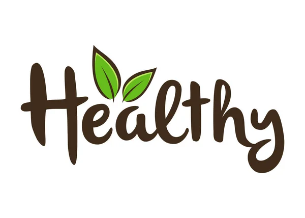 Healthy Lettering Typography Art — Stock Vector