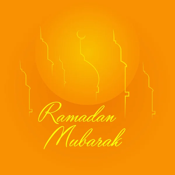 Mübarek Ramazan turuncu arka plan — Stok Vektör