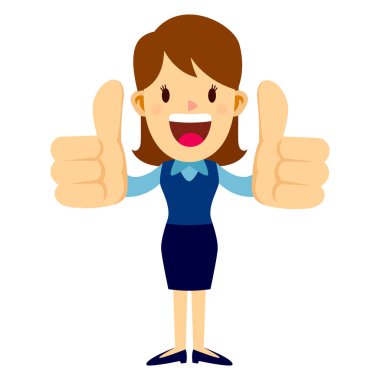 İş kadını iki başparmak yukarı yükseltmek