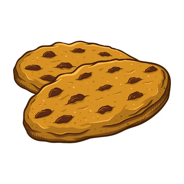 Biscoitos de Chip de chocolate desenhado à mão —  Vetores de Stock