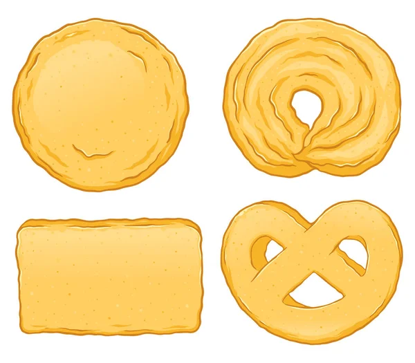 Galletas Mantequilla Danesa Ilustración Vectorial Dibujado Mano Aislado Sobre Fondo — Archivo Imágenes Vectoriales