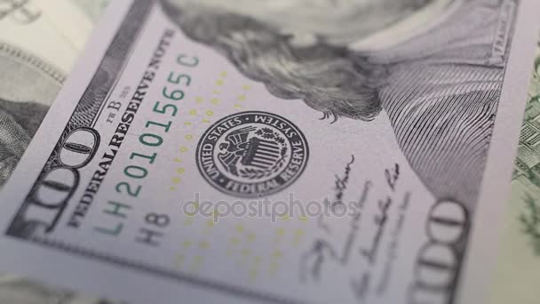 左侧的前面的钞票，镜头特写 — 图库视频影像