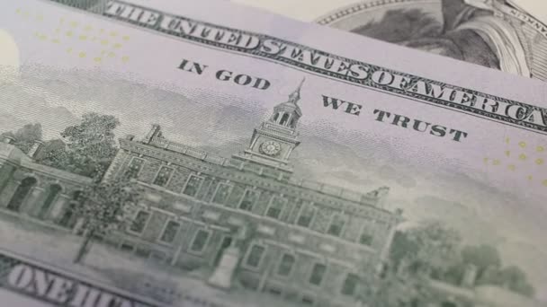 Odwrotnej stronie banknotu zbliżeń — Wideo stockowe