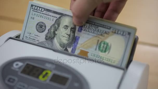 Máquina de contagem de dinheiro — Vídeo de Stock