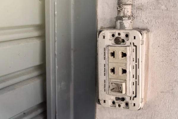 Old Power Plug Wall Cover — Stock Photo, Image