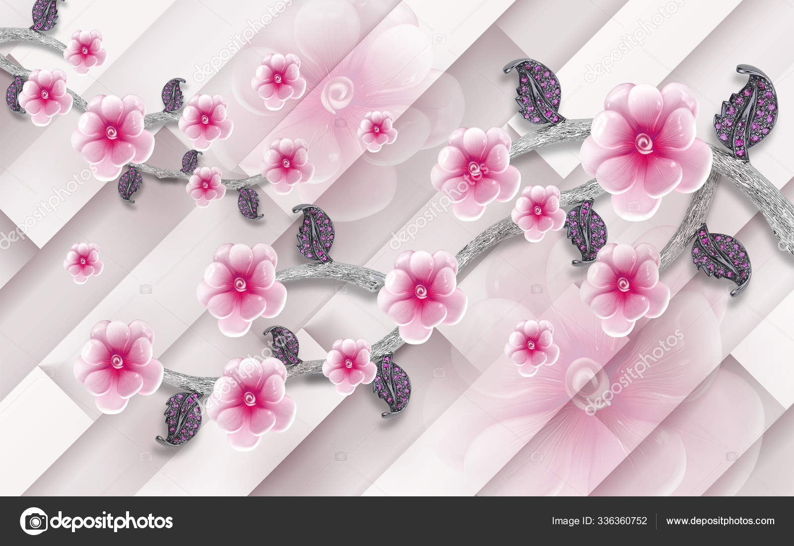 Wallpaper 3d floral background Stock Photo by © 336360752