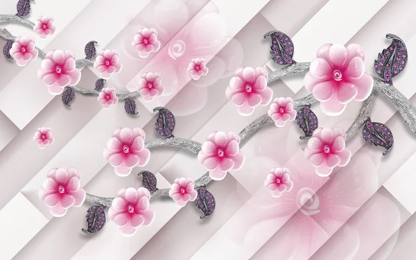 墙纸3D花卉背景 — 图库照片