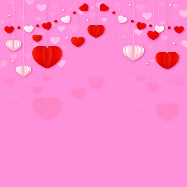 Sevgililer günü arkaplanı pembe aşk kalbi — Stok fotoğraf