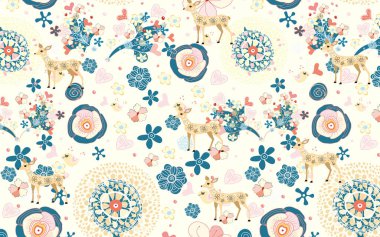 Çocuklar için duvar kağıdı dekorasyonu geyik bulutu soymak çocuklar için