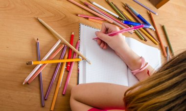 kız öğrenci yazma ödevi