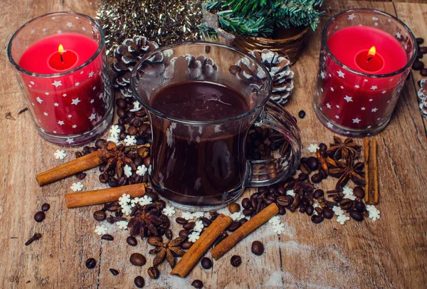 Christmas hot chocolate with marshmallow. — Stock Photo, Image