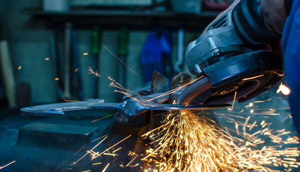 Industrial Grinder and Sparks