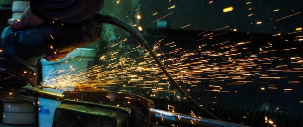 Industrial Grinder and Sparks — Stock Photo, Image