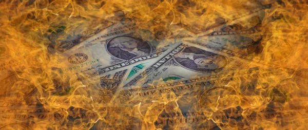 Burning one dollar — Stock Photo, Image