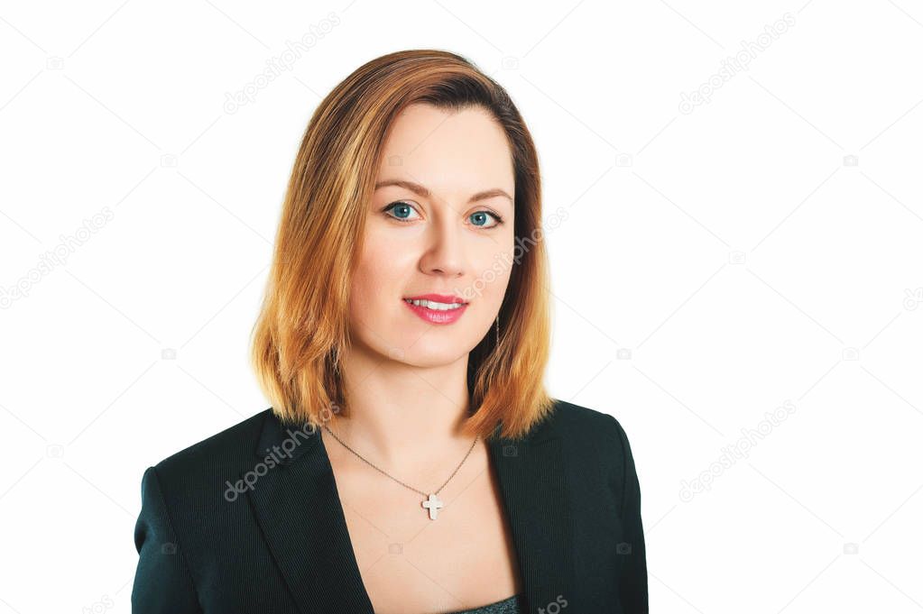 Business portrait of 35 year old woman in formalwear