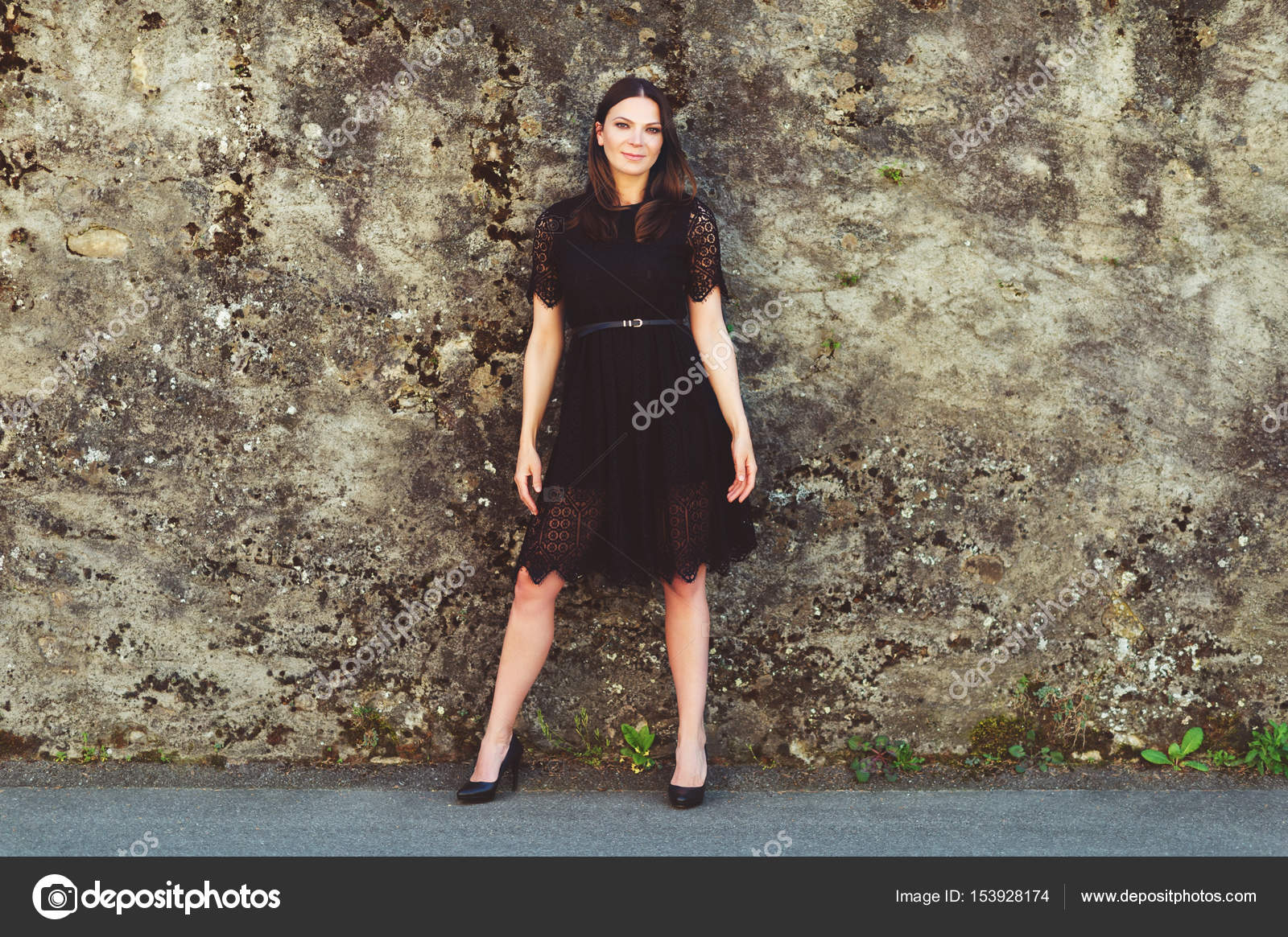 Brunette black lace dress that can Brunette black lace dress sorry, that