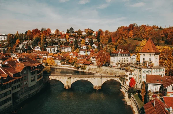 Blick Auf Die Altstadt Von Bern Mit Der Brücke Untertorbryukke — Stockfoto