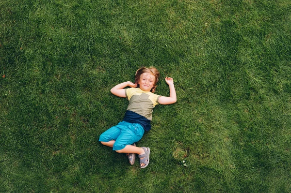 Happy Child Having Fun Outdoors Kid Playing Summer Park Little — Stock Photo, Image