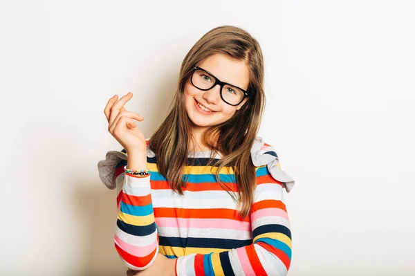 Studio Portret Van Mooi Jong Meisje Het Dragen Van Een — Stockfoto