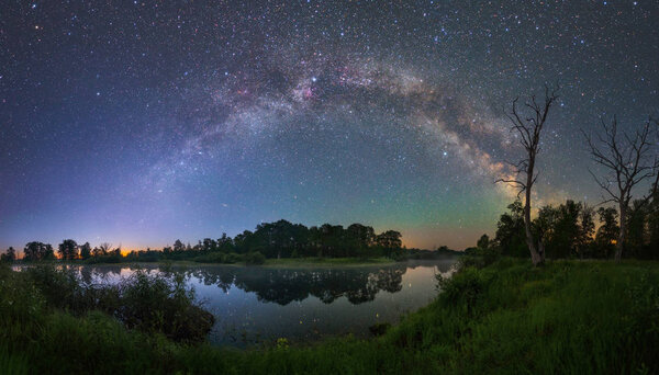 Starry night landscape