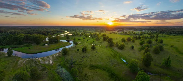 Floodplain Belarusian River Ubarc Ubort — Fotografia de Stock