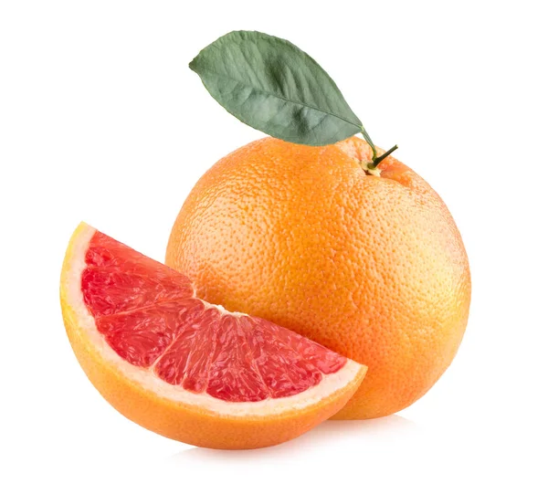 Rijp Grapefruit Geïsoleerd Witte Achtergrond — Stockfoto