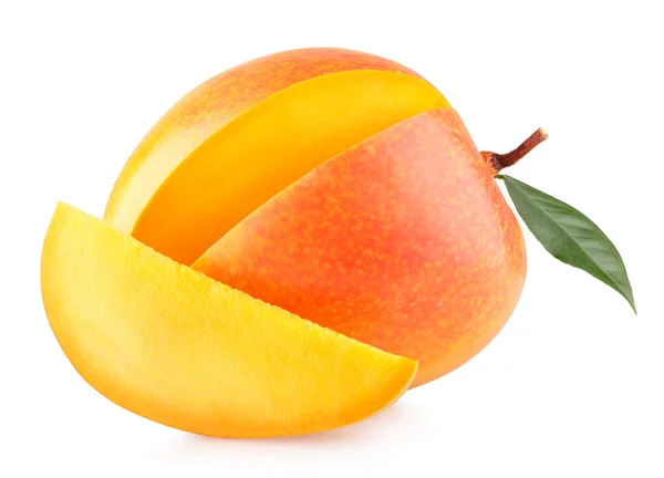 Mango maturo con fetta — Foto Stock