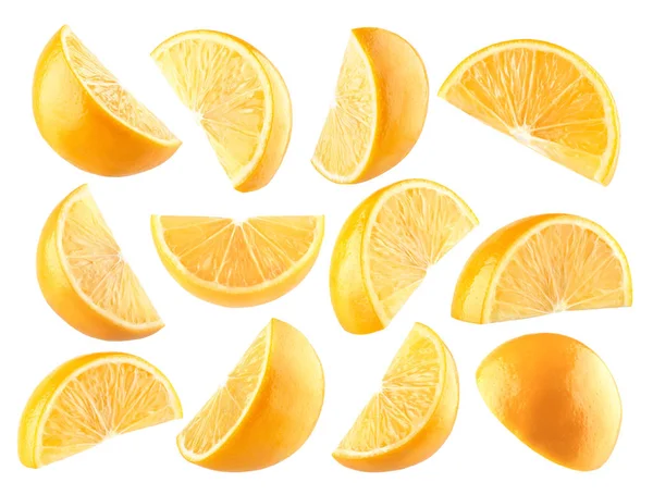 Collection Isolated Orange Slices — Stockfoto