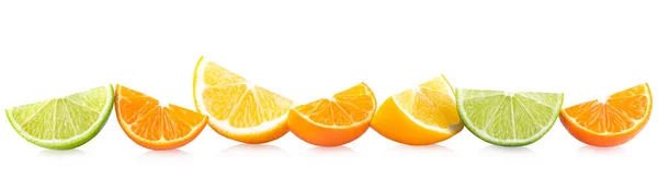 Colorful Citrus Slices Isolated White Background — Stock Photo, Image