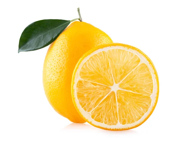 成熟柠檬 白色背景分离 — 图库照片