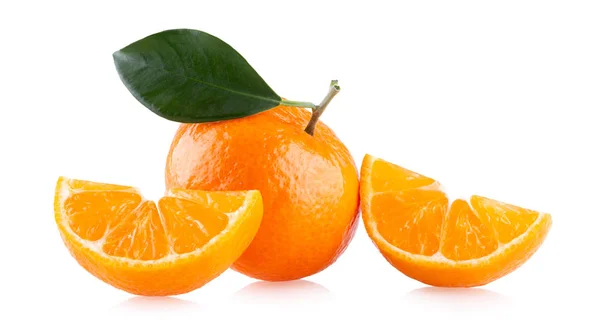Ripe Mandarin Clementine Oranges Isolated White Background — Stock Photo, Image