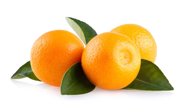 Érett Mandarin Klementin Narancs Izolált Fehér Alapon — Stock Fotó