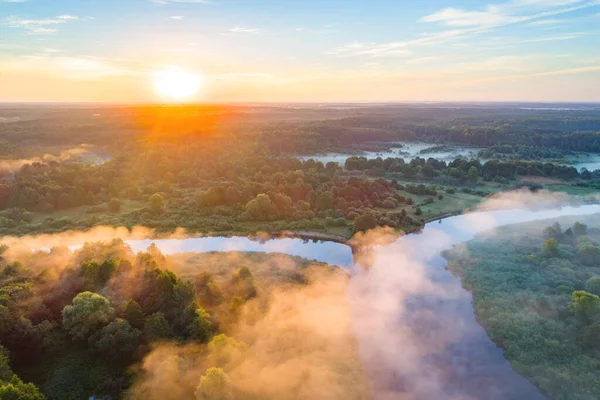 Confluencia Los Ríos Nioman Zakhodniaja Biarezina Bielorrusia — Foto de Stock