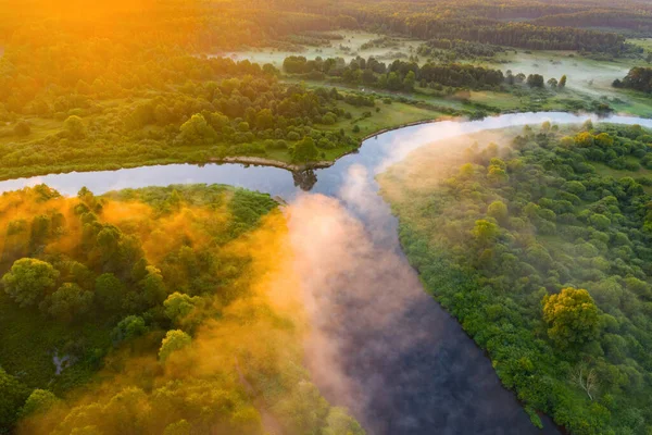 Confluencia Los Ríos Nioman Zakhodniaja Biarezina Bielorrusia — Foto de Stock