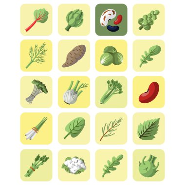 Sebze ve yeşillik koleksiyonu Icon set