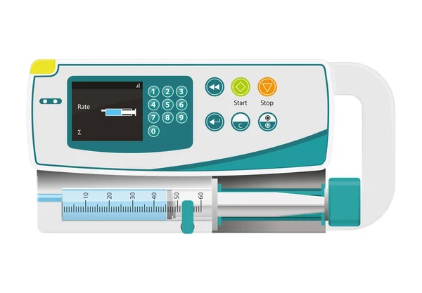 Infusionspumpe Isoliert Auf Weiß Medikamentengabe Lebensrettend Intensivstation — Stockfoto