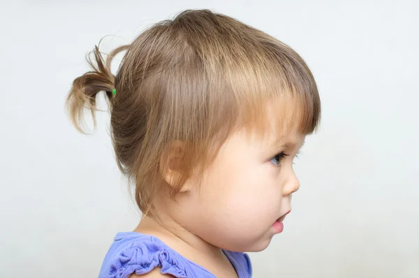 Tiny ponytail - baby girl first hair style — Stock Photo, Image