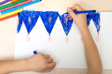 Çocuk boyama soyut resim Keçeli Kalemler olması