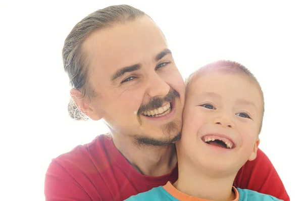 Padre e hijo felices sonriendo —  Fotos de Stock