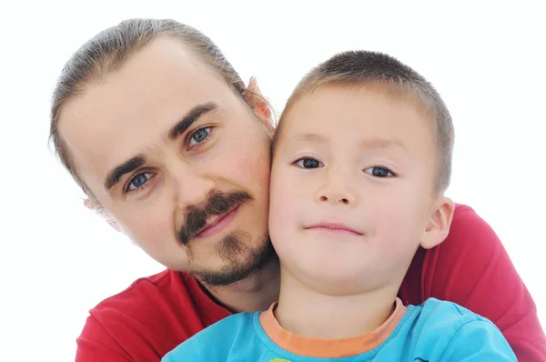 Father and son together portrait isolated — Stock Photo, Image