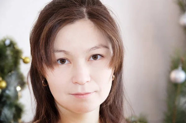 Beautiful asian woman portrait face looking at camera — Stock Photo, Image