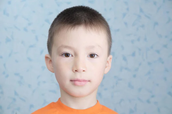 Schattige Jongen Jarige Leeftijd Portret Close Kaukasische Kind — Stockfoto